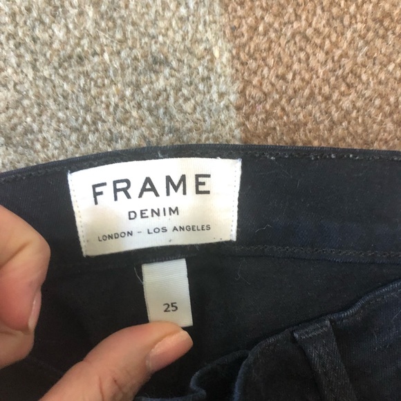 frame, navy ripped jeans , size 25, worn once! - Picture 2 of 4